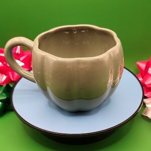 Green Pumpkin Gourd Fall Ceramic Mug, NWT